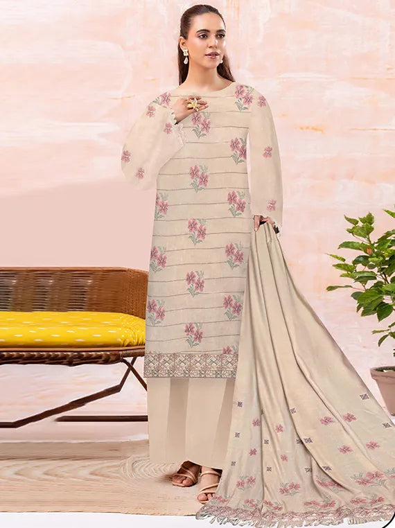 Femina Embroidered Leather Peach Collection 2025 Vol-03