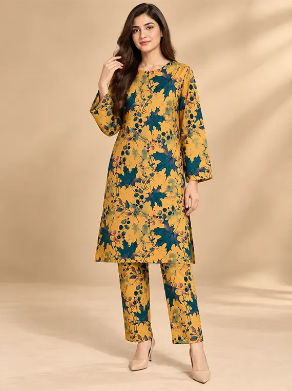 Fine Peach Stone Leather Printed 2pc Edit ’26 VOL-FB11 (D02)