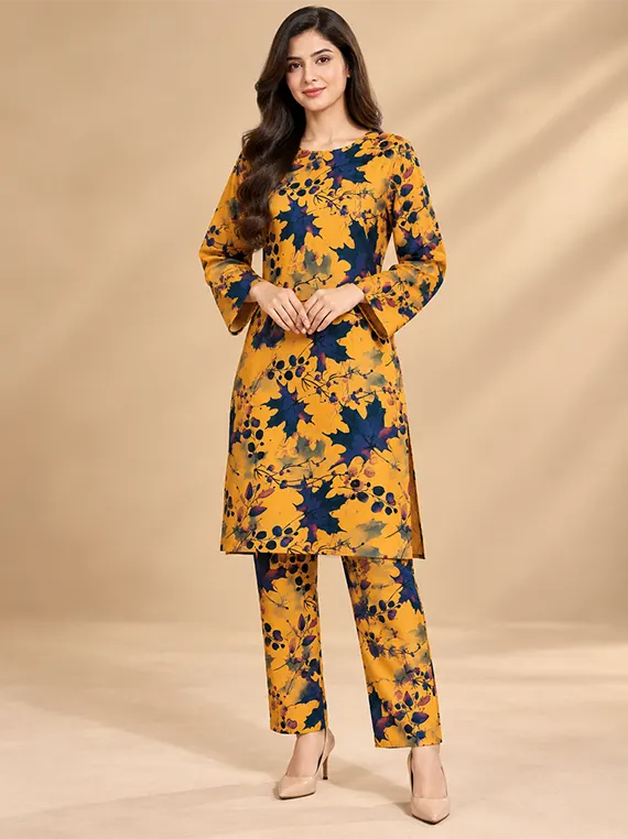 Fine Peach Stone Leather Printed 2pc Edit ’26 VOL-FB11 (D03)
