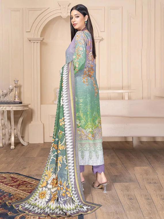 Flora Zari Leather Peach Collection 2025 By Chawla Fabric (D-01)