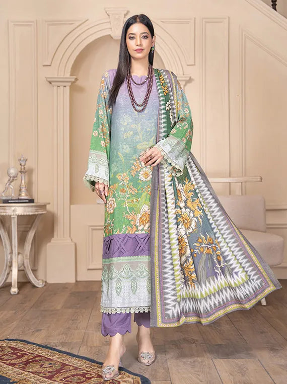 Flora Zari Leather Peach Collection 2025 By Chawla Fabric (D-01)