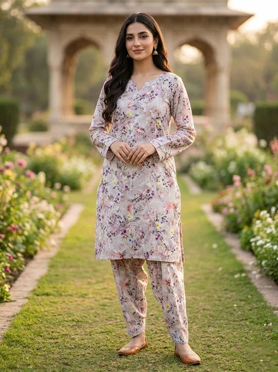 Floral Printed Lawn By Umar Poshak Edit26 Vol-FA26 (D-03)