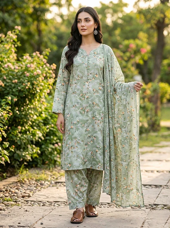 Floral Printed Lawn By Umar Poshak Edit26 Vol-FA26 (D-05)