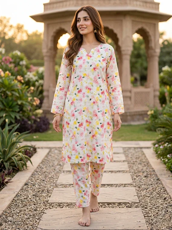 Floral Printed Lawn By Umar Poshak Edit26 Vol-FA26 (D-06)