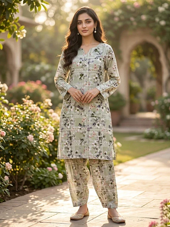 Floral Printed Lawn By Umar Poshak Edit26 Vol-FA26 (D-09)