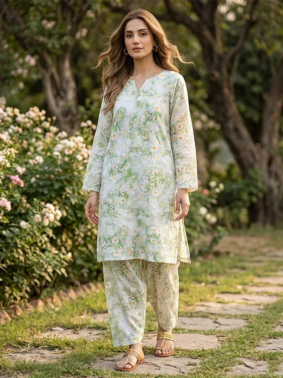 Flowers Printed Chikankari Lawn Edit26 Vol-FA27 (D-06)