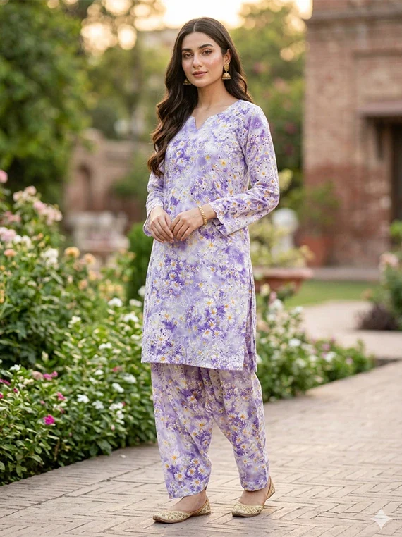 Flowers Printed Chikankari Lawn Edit26 Vol-FA27 (D-09)