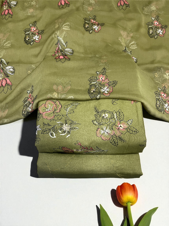 Frosty Charm Embroidered Karandi Edit25 Vol-25DK01 (25DK01-01)