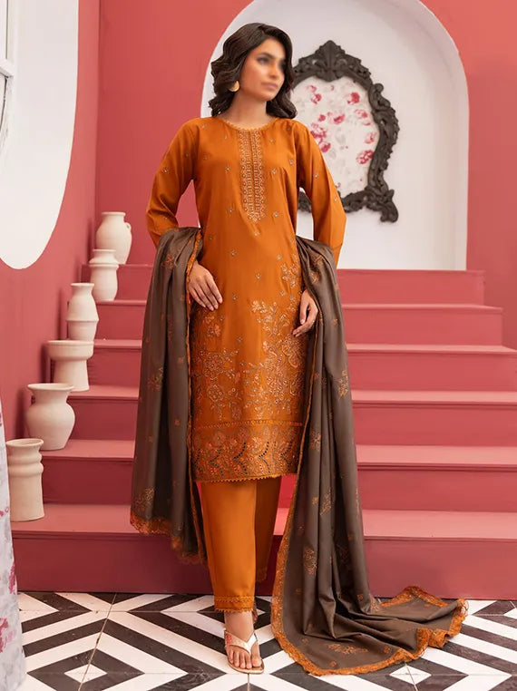 GLOW by Fantak Embroidered Dhanak Collection 2025 (D-04)