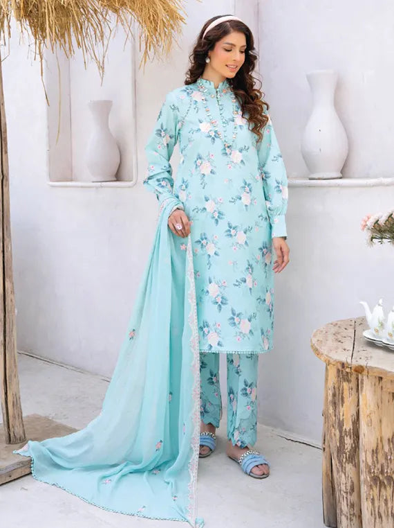 Gardenia Printed lawn Collection 2024 Vol-3 By HumDum (D-05)
