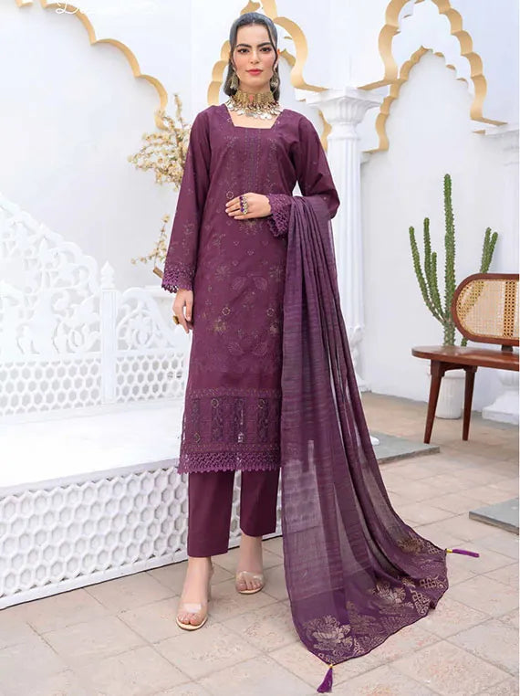 Ghazal Embroidered Lawn Collection 2025 By Riaz Arts (D-06)