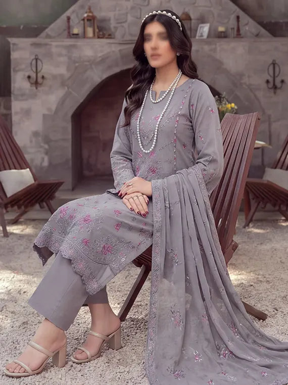 Grace by Fantak Unstitched Embroidered Viscose Collection'26 V-529 (D-02)