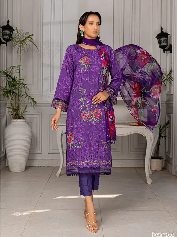 Grace Embroidered Viscose Collection 2025 By Fantak (D-02)