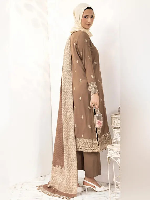 Gul-E-Zarki Leather Peach Unstitched Collection'26 (D-02)