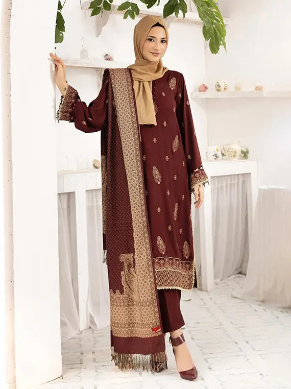 Gul-E-Zarki Leather Peach Unstitched Collection'26 (D-04)