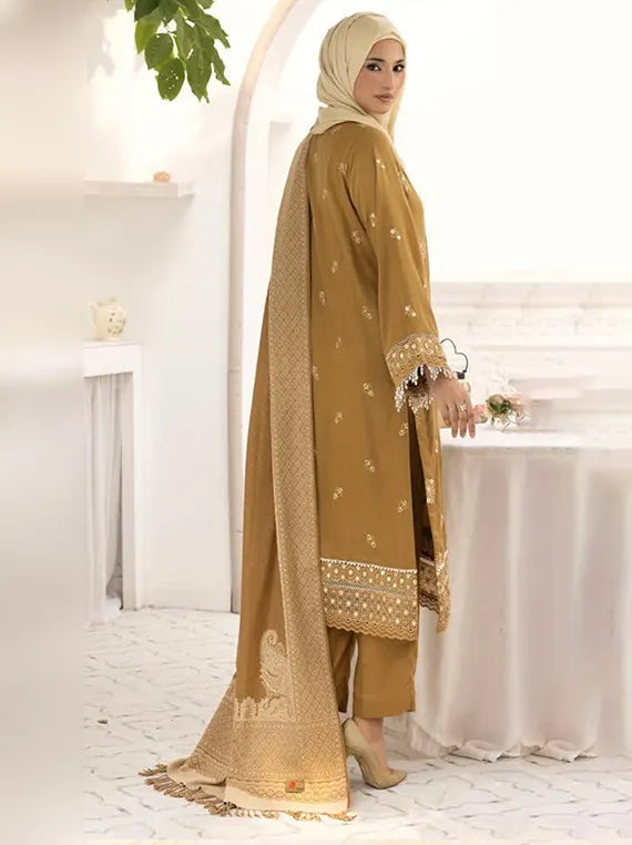 Gul-E-Zarki Leather Peach Unstitched Collection'26 (D-07)