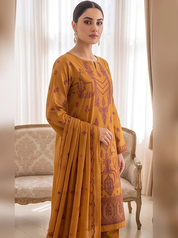 Gul Noor By Manizay Embroidered Karandi 2026 (D-01)