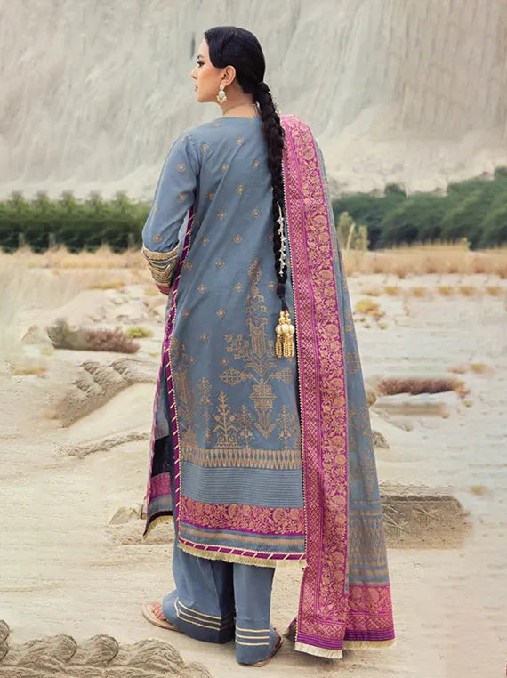 Gul Ahmed Banarsi Gold Lawn Collection 2025 (CL-52119-A)