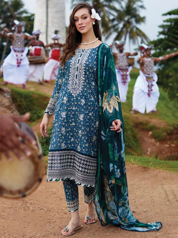 Gulaal Luxury Lawn Collection 2025 Vol-01 (05-Chloe)