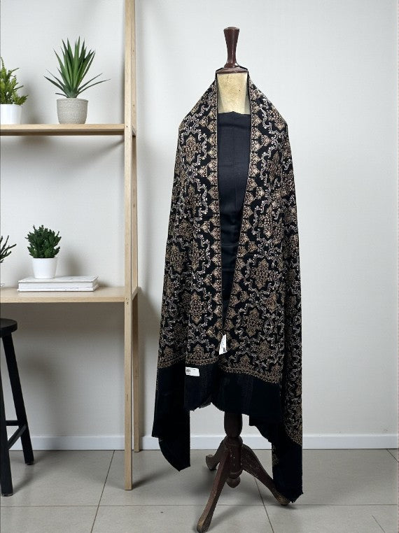 Guldasta Embroidered Sequins Jall Wool Shawl Edit 2025 (25DS08-03)
