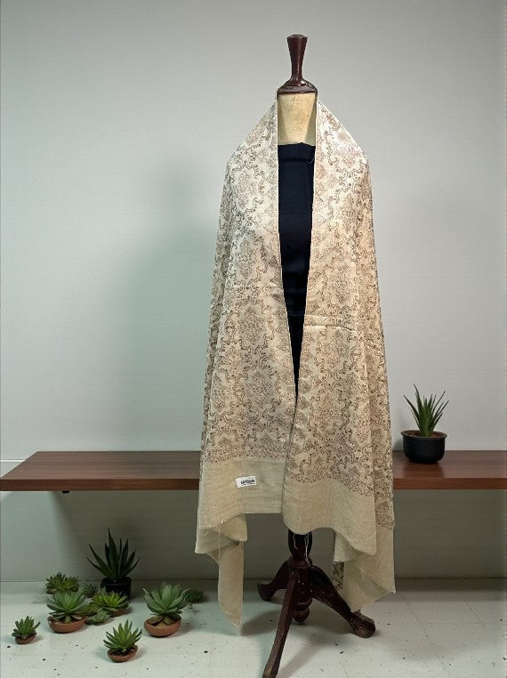 Guldasta Embroidered Sequins Jall Wool Shawl Edit 2025 (25DS08-05)