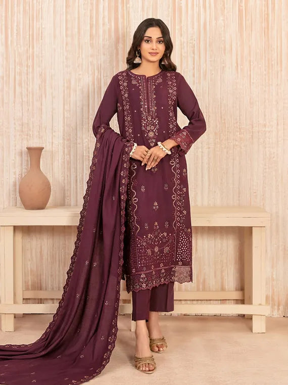 HANARA Embroidered Leather Peach Collection 2025 by Tawakkal Fabrics (D-5500)