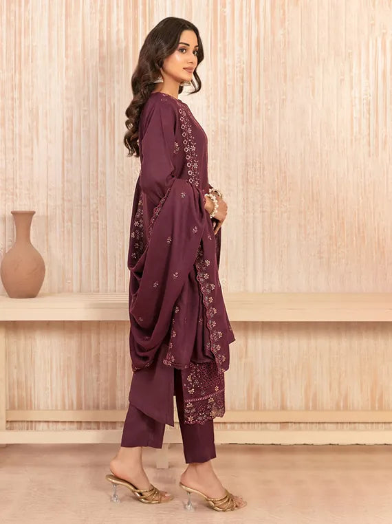 HANARA Embroidered Leather Peach Collection 2025 by Tawakkal Fabrics (D-5500)