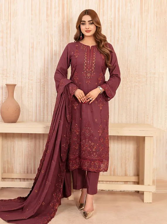 HANARA Embroidered Leather Peach Collection 2025 by Tawakkal Fabrics (D-5502)