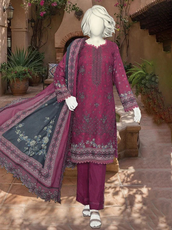 HAREEM Printed Embroidered Lawn Collection 2026 By ABC (D-03)