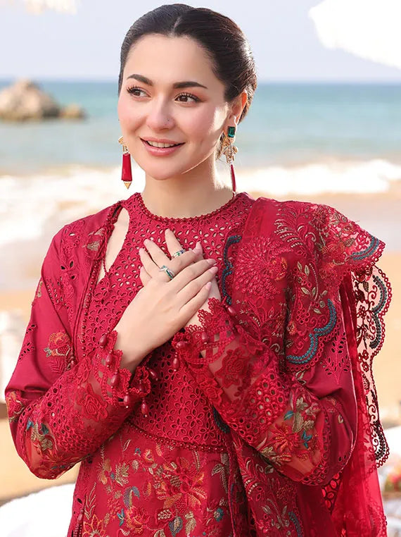 Hania Luxury Lawn Collection 2025 By Imrozia (SL-82-Iswah)