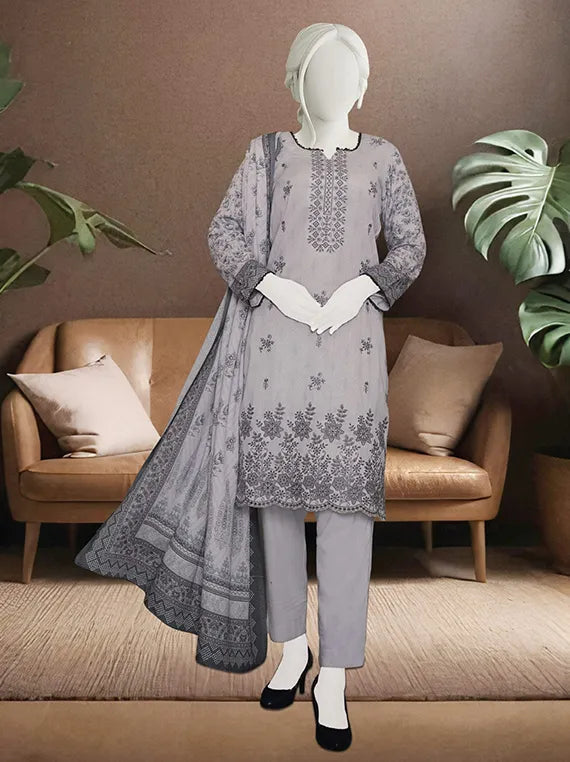 Haya Embroidered Printed Karandi Collection 2025 by ABC (D-02)