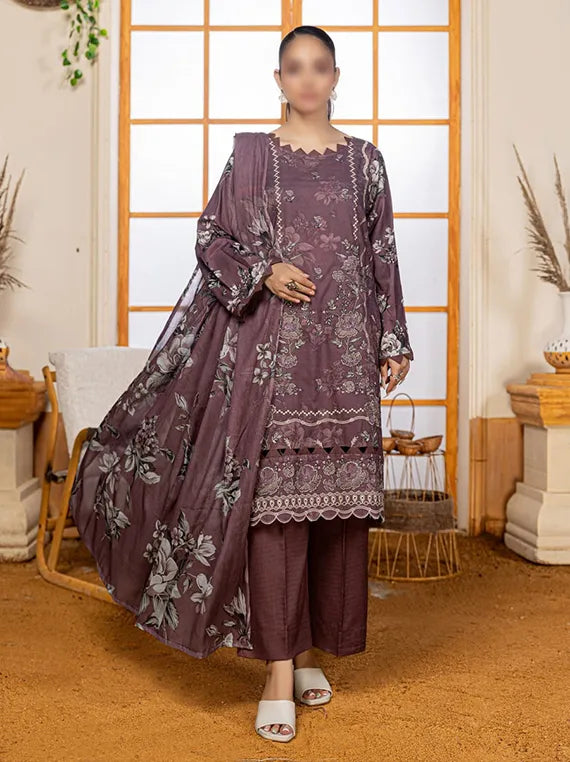 Hazel by Fantak Embroidered Staple Slub Collection 2025 (D-01)