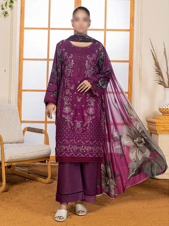 Hazel by Fantak Embroidered Staple Slub Collection 2025 (D-03)