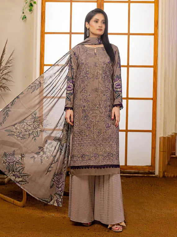 Hazel by Fantak Embroidered Staple Slub Collection 2025 (D-07)