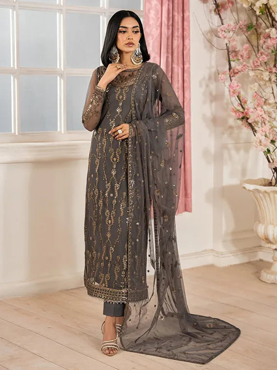 Heer Embroidered Net Collection 2025 by Zarif (ZHF-04)