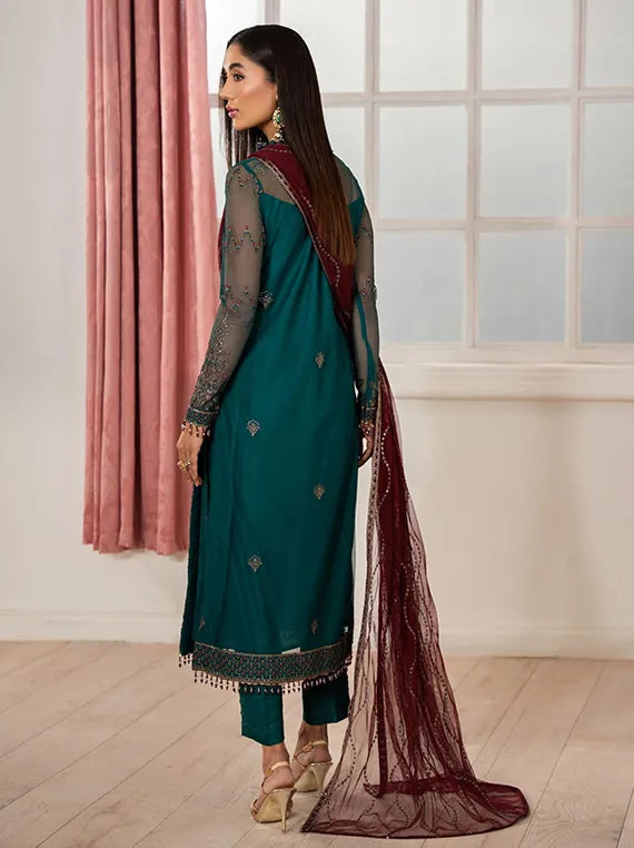 Heer Embroidered Net Collection 2025 by Zarif (ZHF-06)