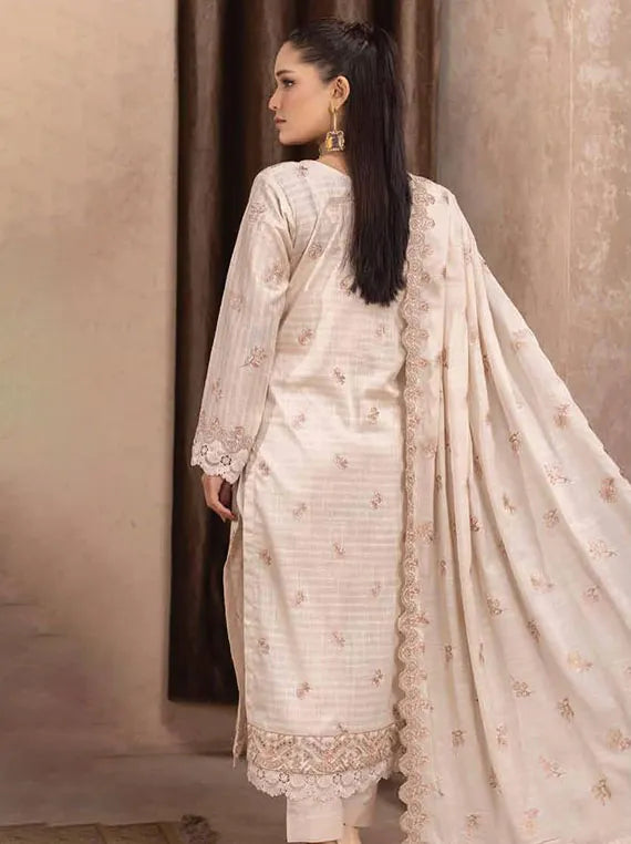 Hooria Embroidered SLub Lawn Collection 2025 (D-01)