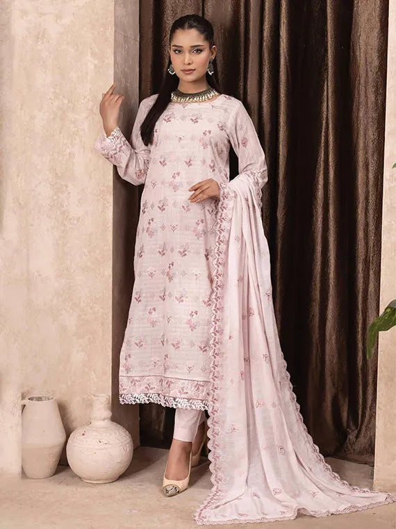 Hooria Embroidered SLub Lawn Collection 2025 (D-02)