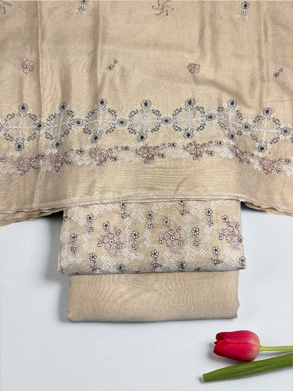Hues of Warmth Embroidered Peach Leather Edit25 (25DU02)