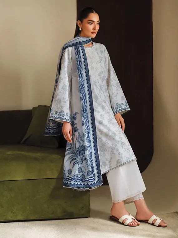 ILARA Embroidered Cambric Collection 2025 By Seran (AZZURA-D06)