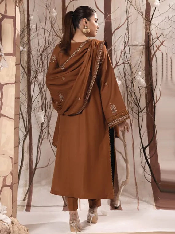 IRINA by Humdum Embroidered Peach Wool Collection 2025 (D-06)