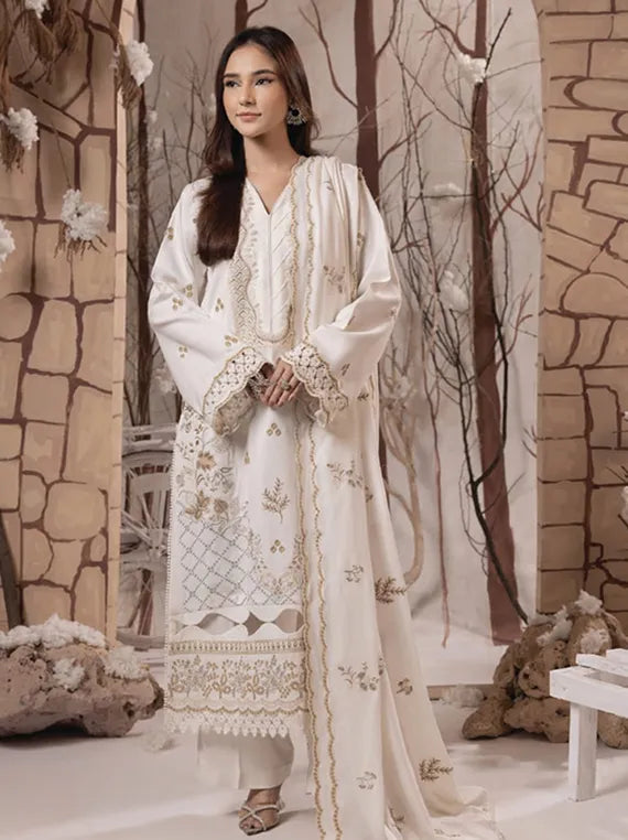 IRINA by Humdum Embroidered Peach Wool Collection 2025 (D-07)