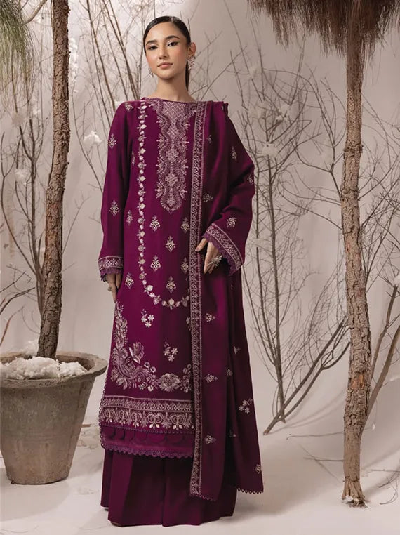 IRINA by Humdum Embroidered Peach Wool Collection 2025 (D-09)