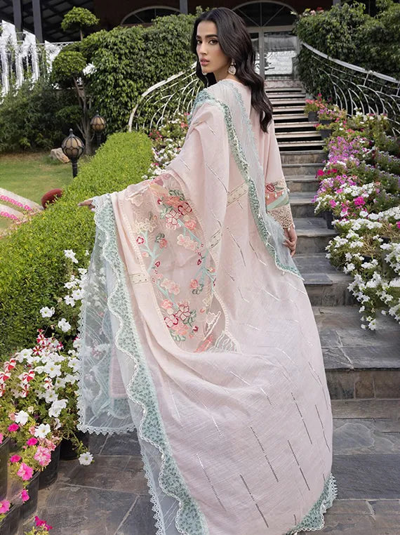 Jazmine Luxury Lawn Collection 2025 By Raeesa (01-Sleeping Beauty)