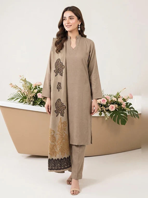 Julian by Tawakkal Fabrics Leather Peach Unstitched Collection'26 (D-5902)