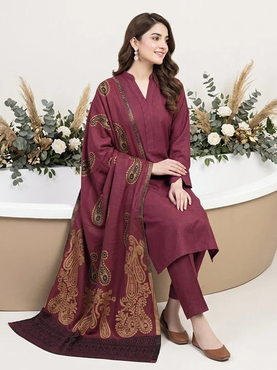 Julian by Tawakkal Fabrics Leather Peach Unstitched Collection'26 (D-5903)