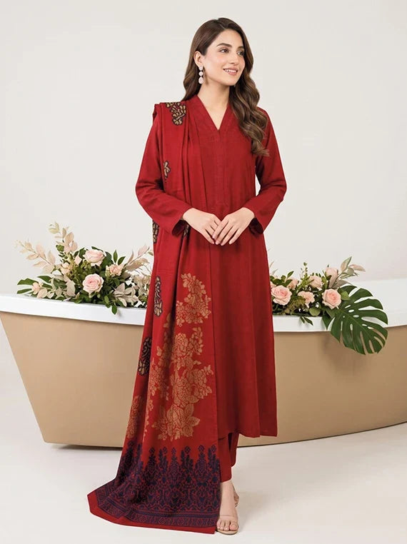 Julian by Tawakkal Fabrics Leather Peach Unstitched Collection'26 (D-5905)
