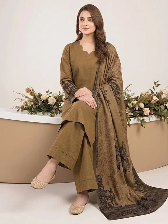 Julian by Tawakkal Fabrics Leather Peach Unstitched Collection'26 (D-5906)