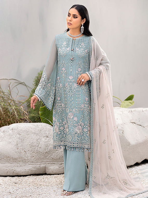 Flossie Festive Embroidered Unstitched Collection'26 (K-1203 Skylisse)