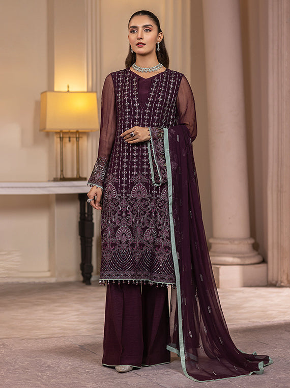 Flossie Festive Embroidered Unstitched Collection'26 (K-1406-A)